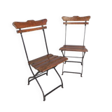 Lot de 2 chaises pliantes, chaises de jardin, années 1930