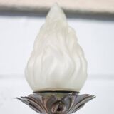 Lampe torche murale fer forgé globe flamme, applique murale fer forgé vintage, médiéval
