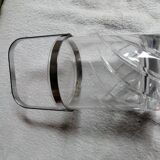 Glass and metal ice bucket