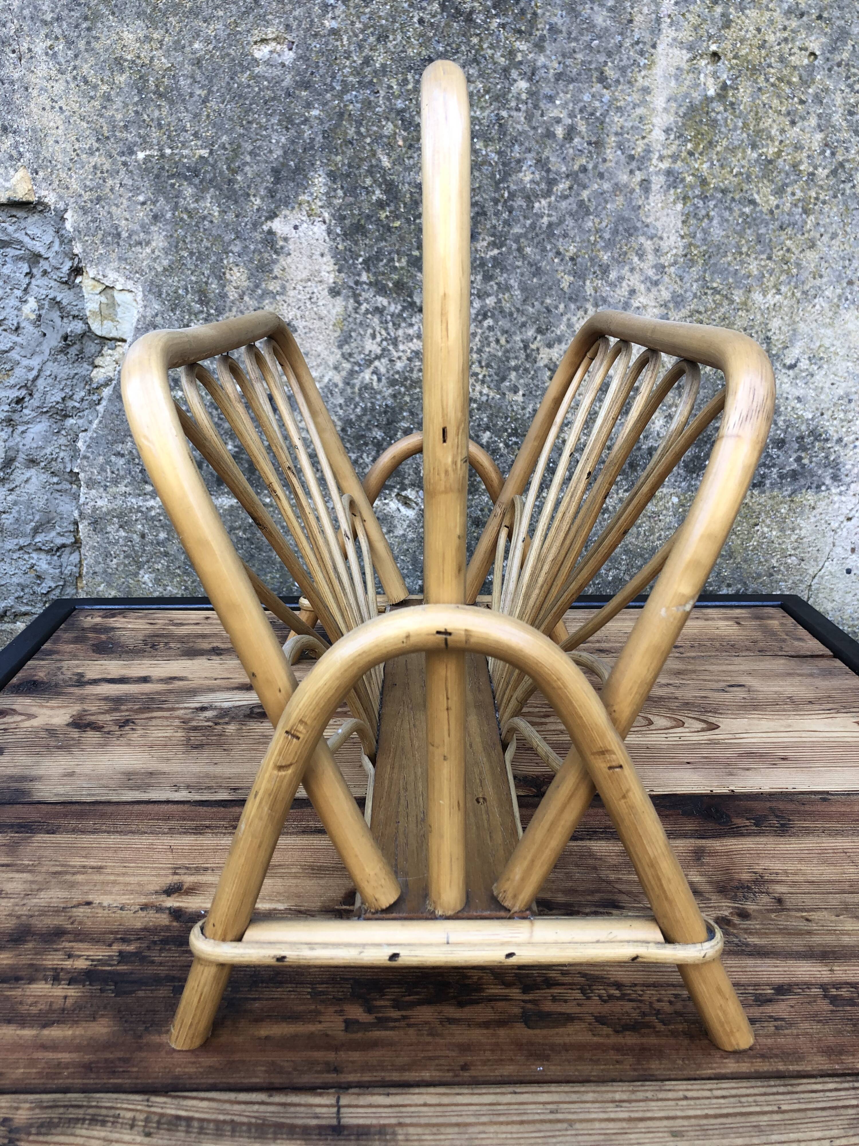 Rattan magazine holders