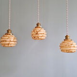 Art Deco suspension in marbled opaline and ouraline (4 available), 1920-30