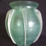 Vase in mint green glass paste, very decorative