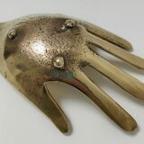 Hand bronze gilded ashtray design 70s