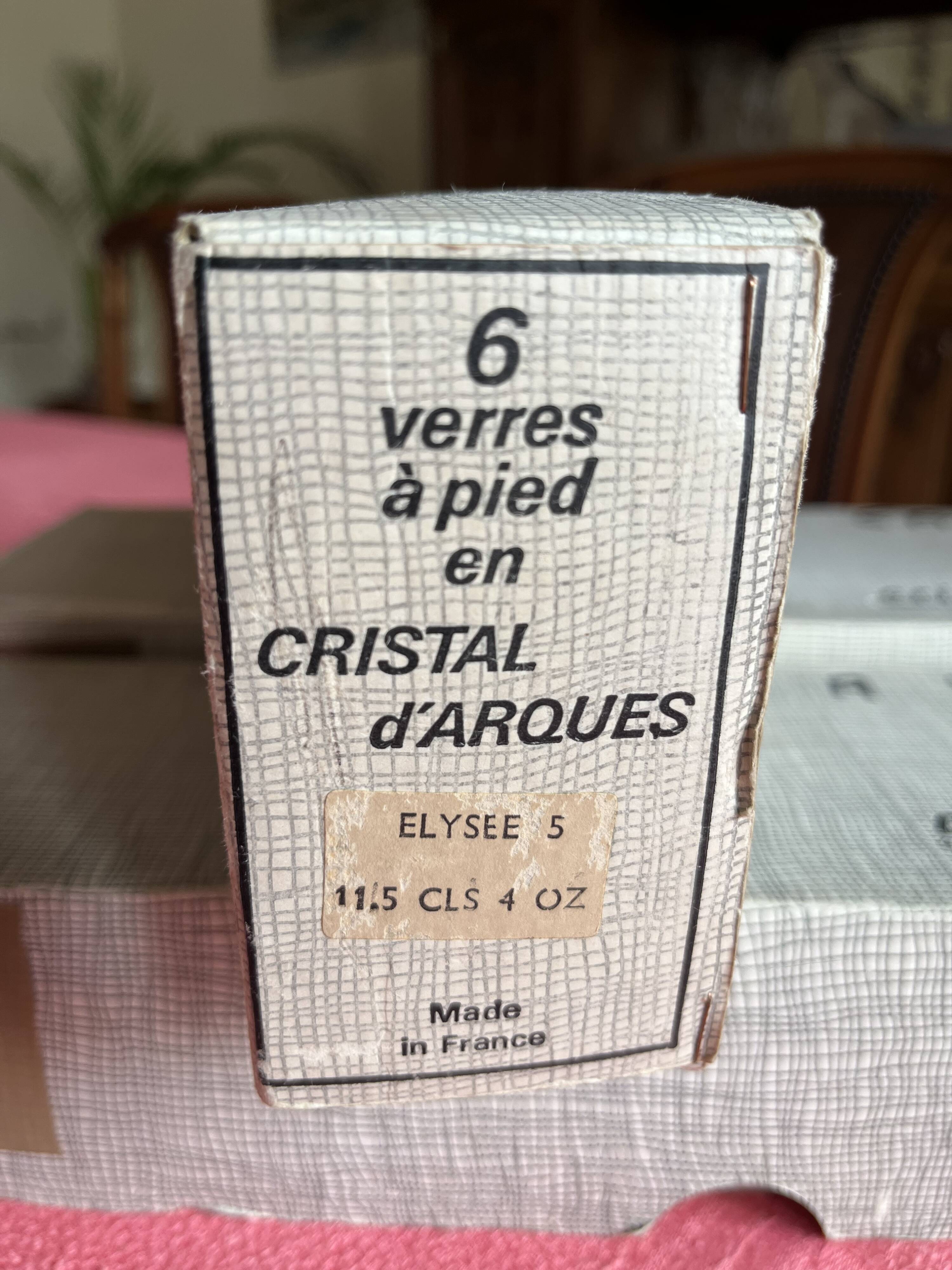 Service of 3x6 "Élysée" crystal glasses from Arques.