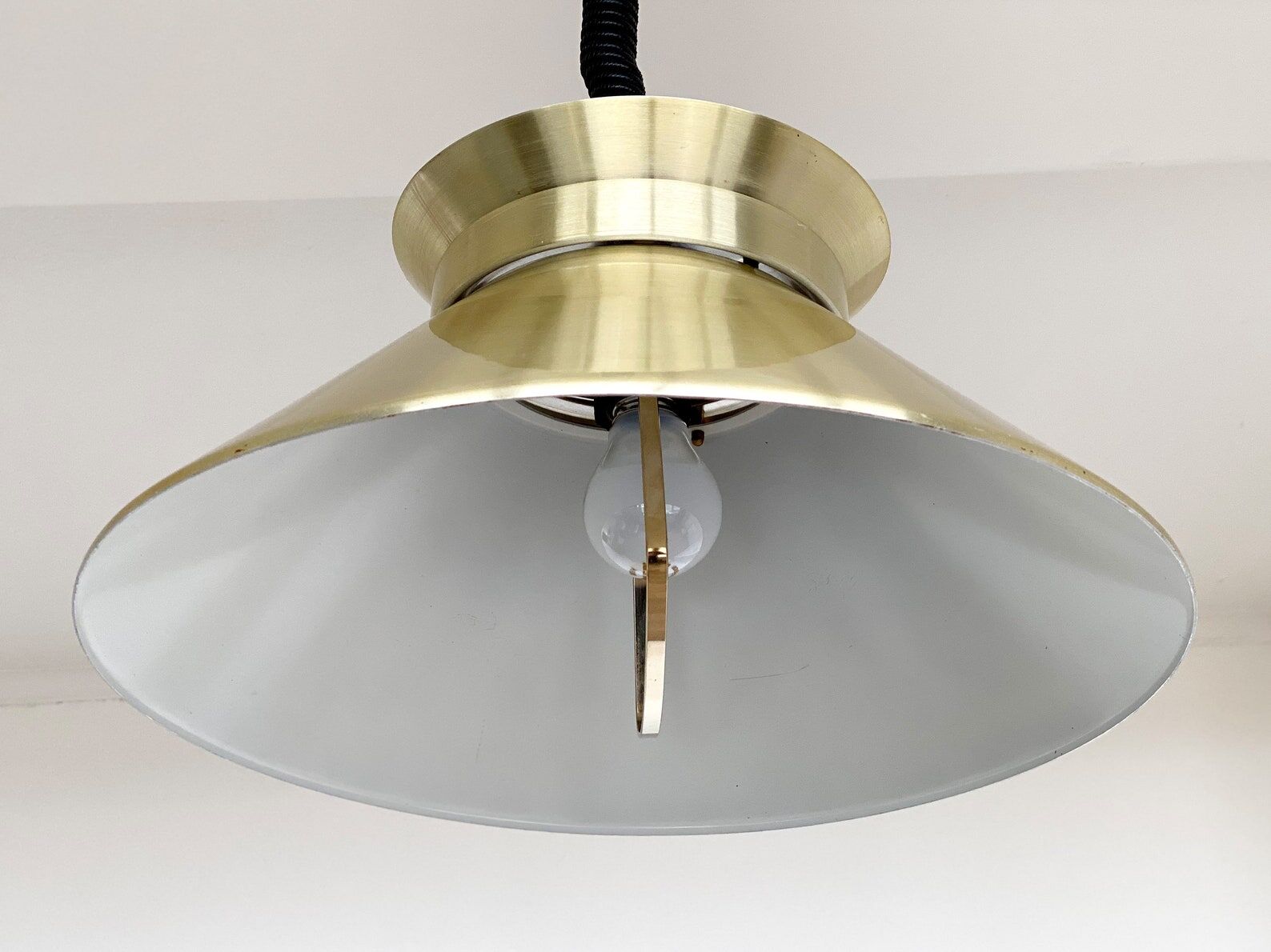 Vintage brass belid, sweden pendant, mid century hanging lamp