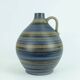 VASE en forme de cruche des années 1950 avec un motif rayé en bleu, marron et noir modèle 252/30
