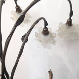 Bronze lamp signed Auguste Moreau – Woman with a shell