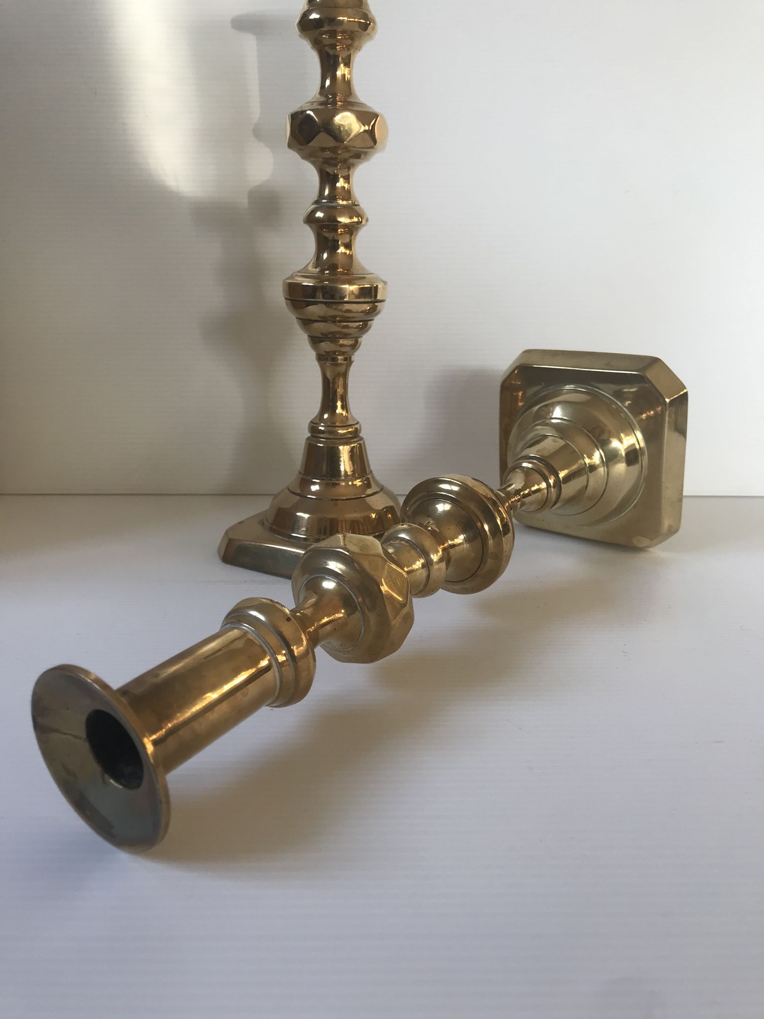 Pair of Victorian candle holders in gilded bronze
