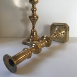 Pair of Victorian candle holders in gilded bronze