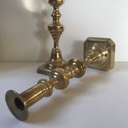 Pair of Victorian candle holders in gilded bronze