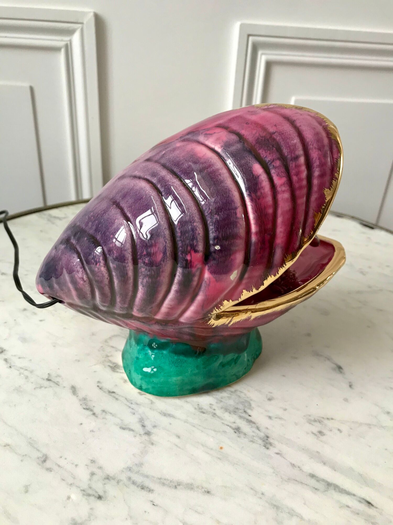 Ceramic table lamp vallauris model "moule" 70s