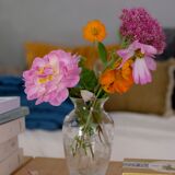 Arque crystal vase engraved flowers France