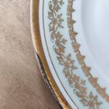Set of 8 PL France porcelain dinner plates, water green marli and frieze