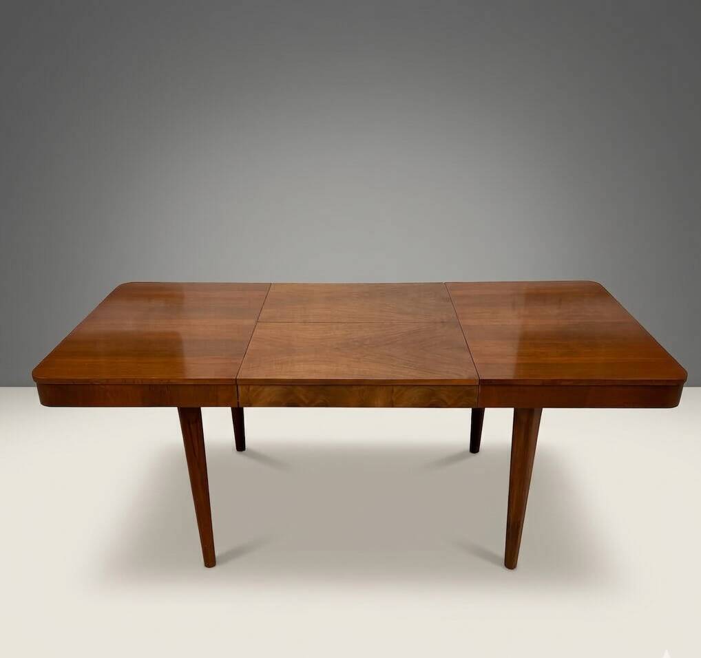 Extendable Dining Table Mid Century Wood Jindřich Halabala 1950s