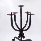Vintage 5-arm wrought iron candle holder - 1970s