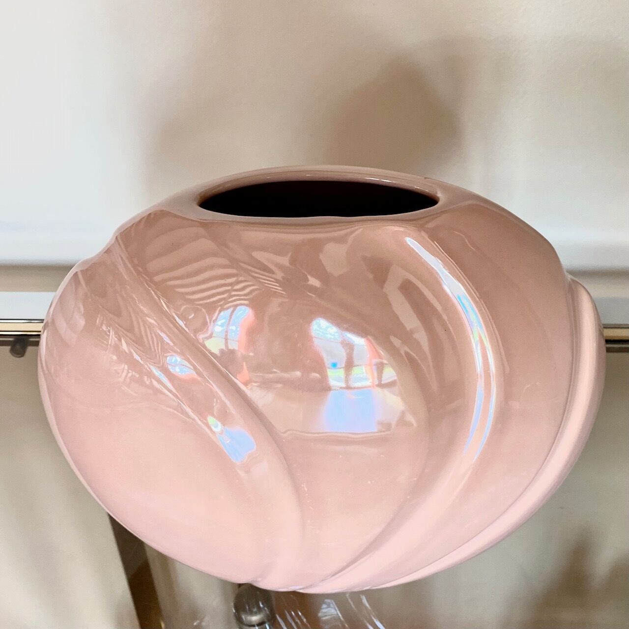 Art Deco revival pink vase - 1980's