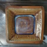 Square glazed stoneware plate by Judy Taylor
