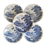 Set 5 flat plates Gien BP