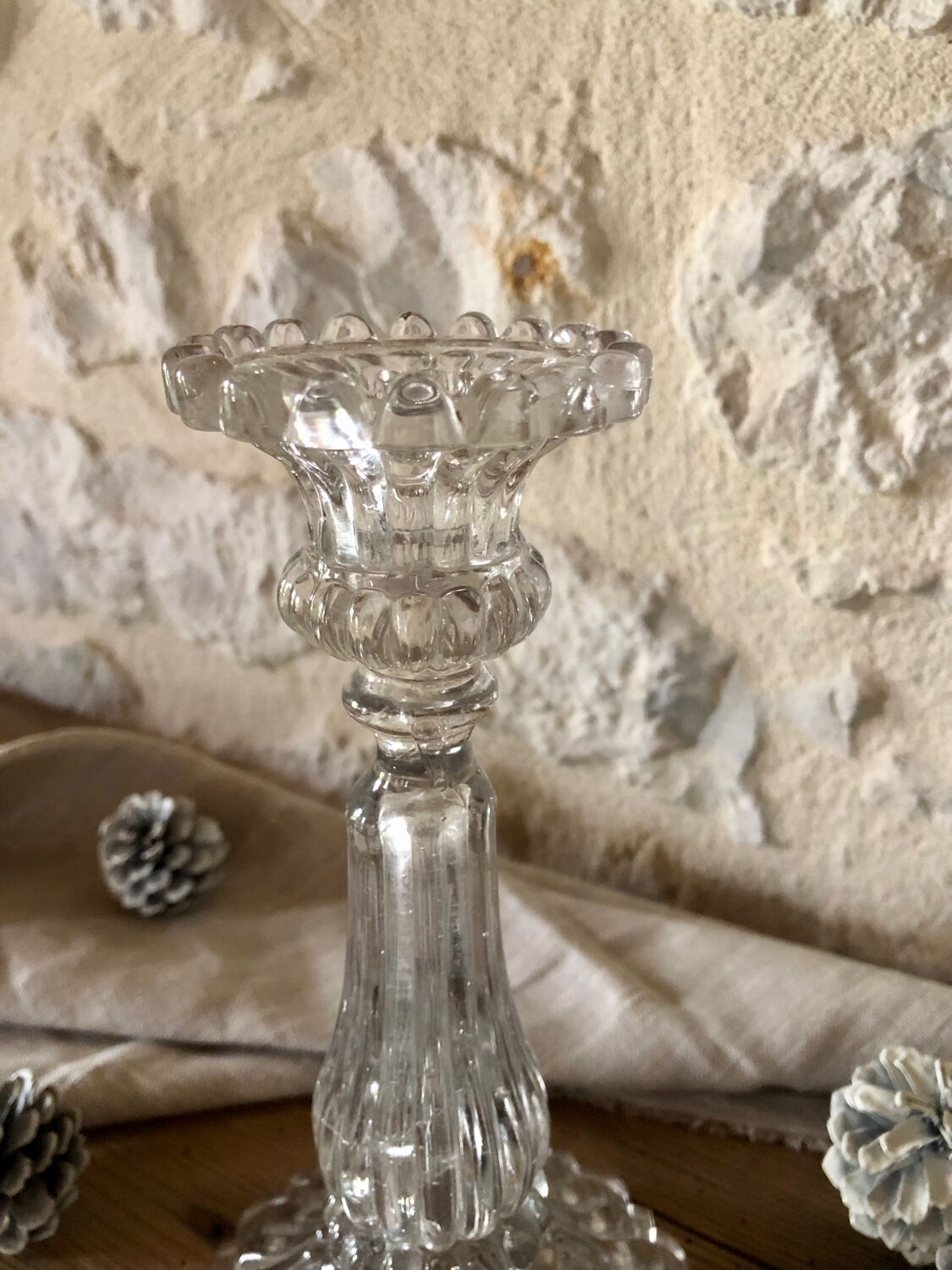 Antique glass candlestick