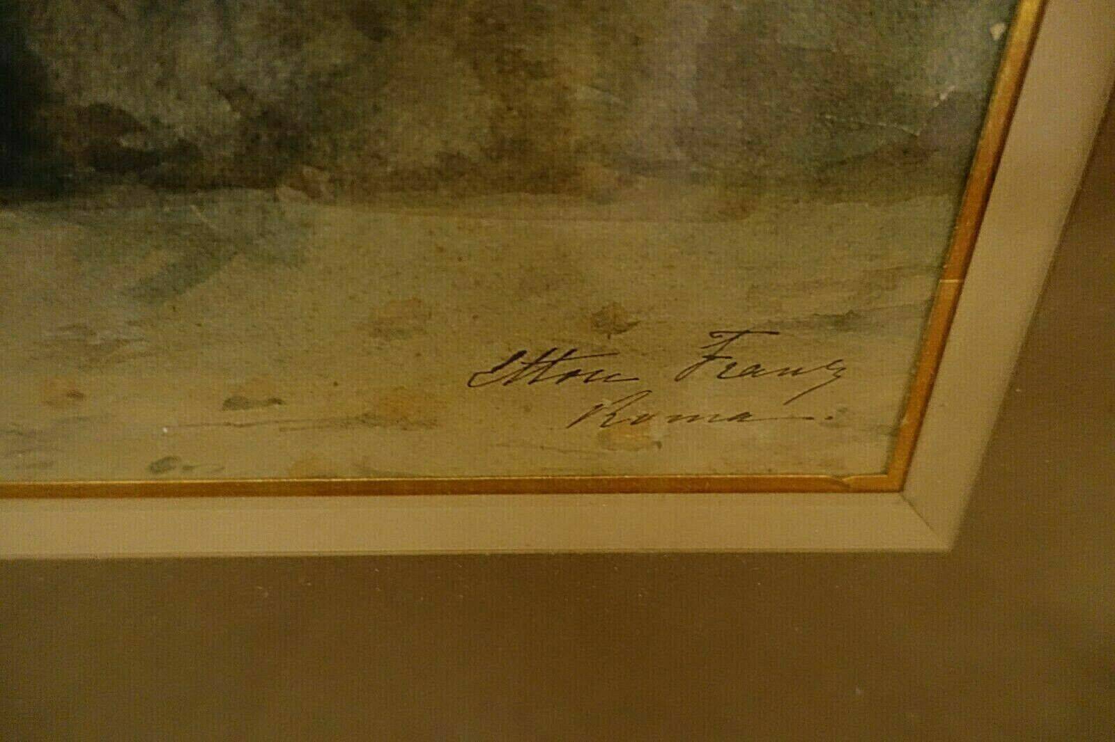 FRANZ ETTORE ROESLER.19th ROME watercolor italy young woman