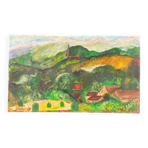 Tableau paysage vert