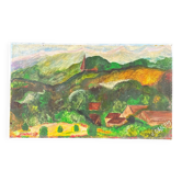 Green landscape painting