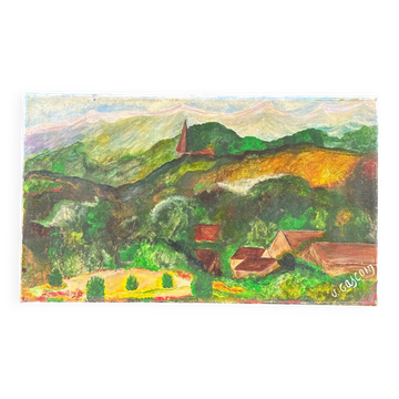 Tableau paysage vert
