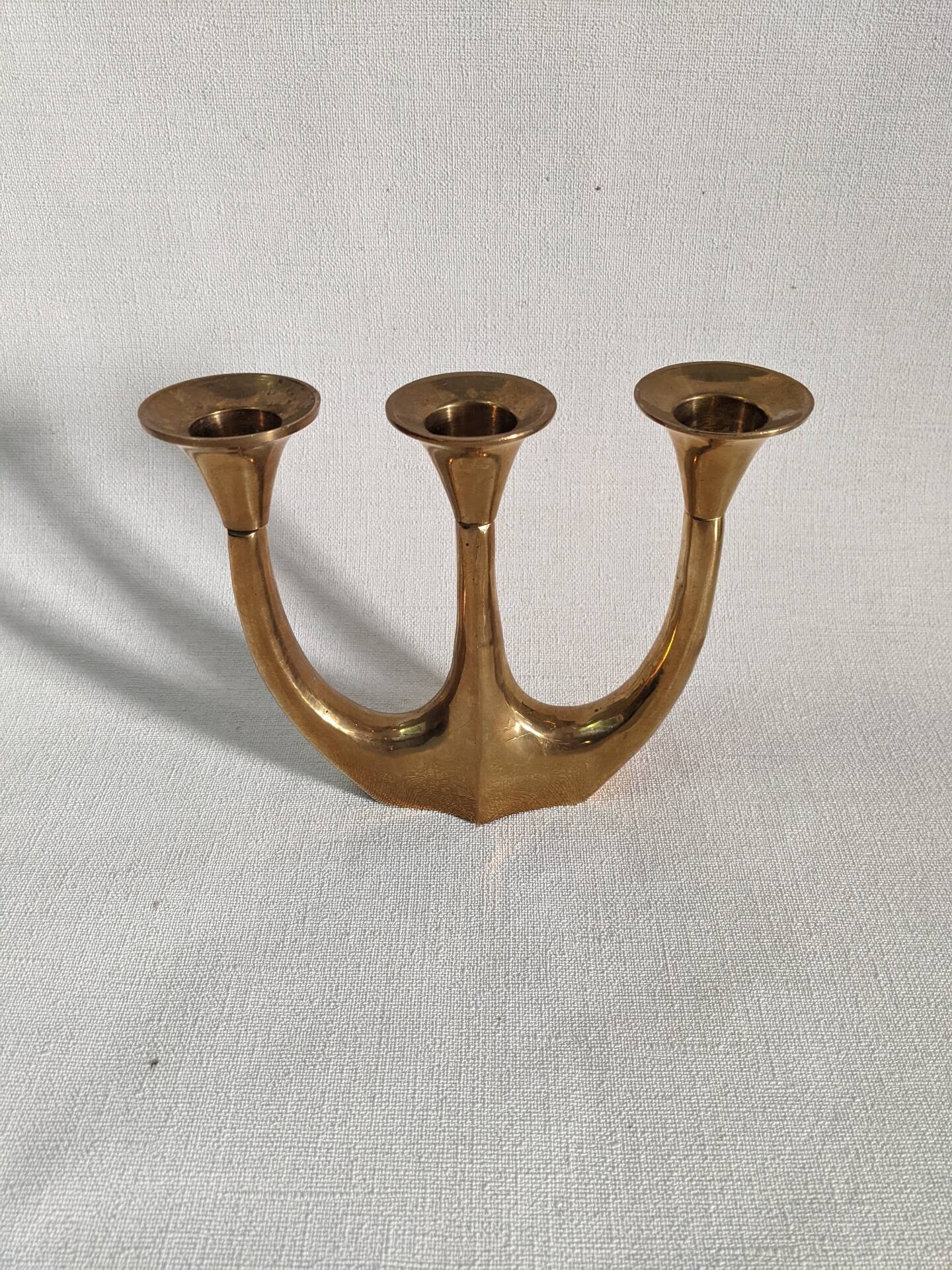 Three-branch brass candlestick Scandinavian country decoration