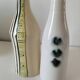 Duo de vases en céramique émaillée, décor pictural, signés MU