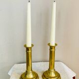 Pair of Louis Philippe candlesticks from the 19th century in solid brass