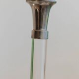 Two Vintage Candlesticks: Transparent Plexiglas & Chrome-Plated Metal, Italy 1970s Mid-Century Design