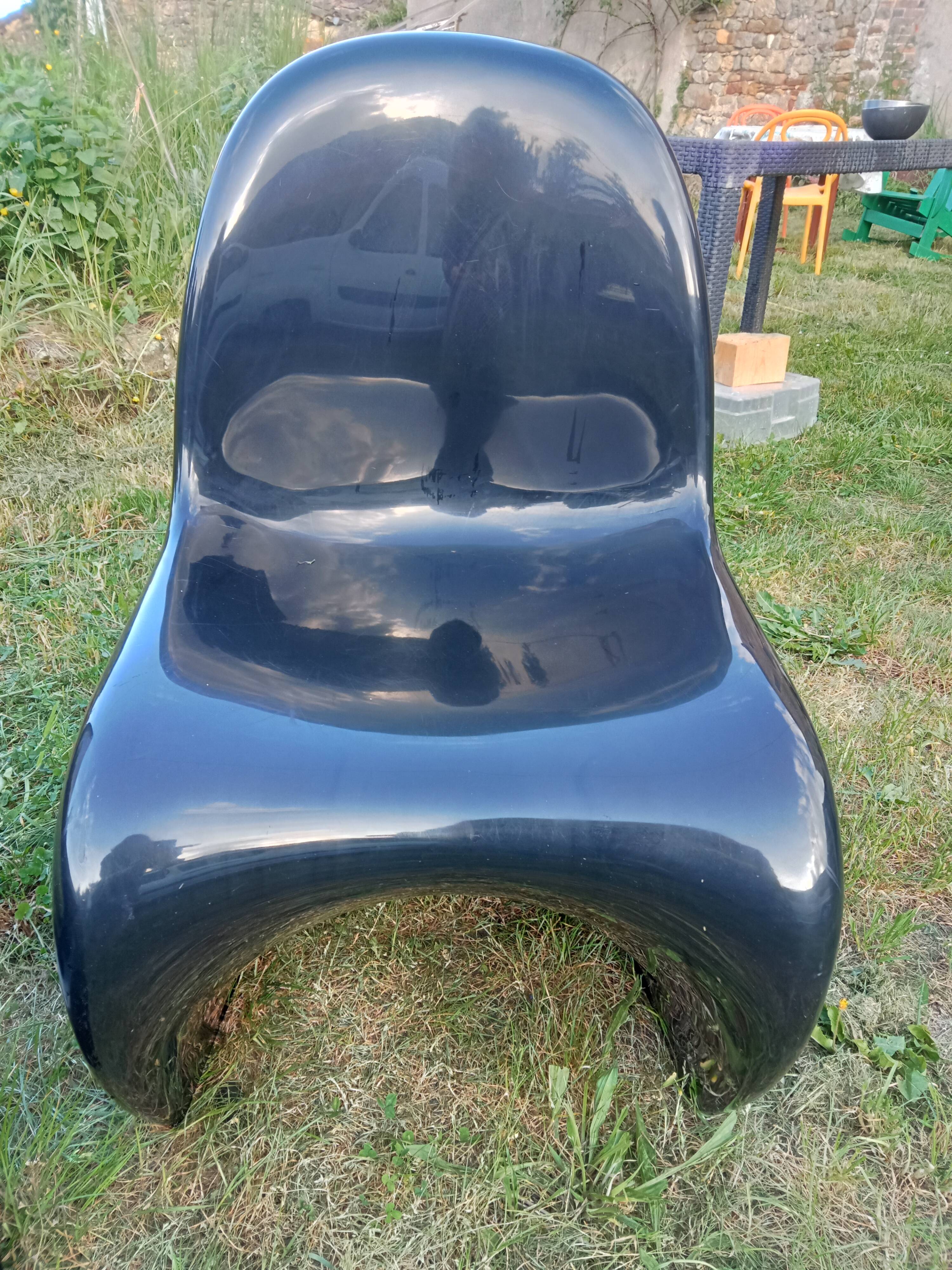 4 vintage Panton chairs – Herman Miller / Fehlbaum – 1970s – black
