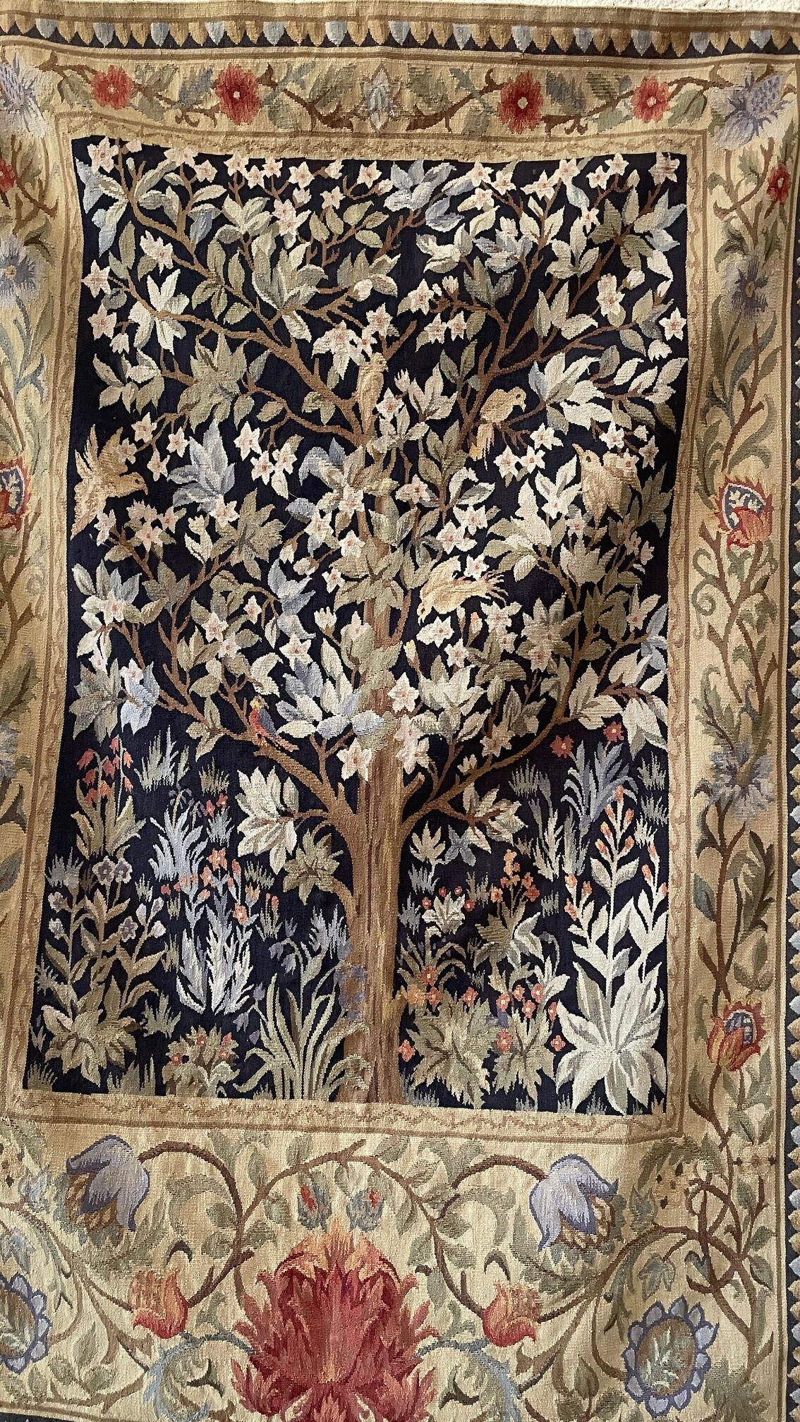 Pair of tapestries style greenery of Aubusson, twentieth century