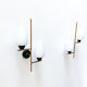 Pair of wall light of the House Arlus, gilded and opaline, 1950s