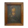 Oil on canvas man with golden helmet by arthur midy