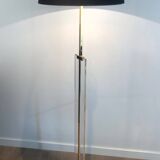 Lampadaire de parquet en verre et laiton