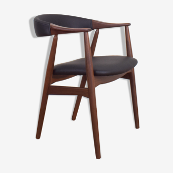 Danish Teak & Leather Armchair by Th. Harlev for Farstrup Møbler