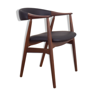 Danish Teak & Leather Armchair by Th. Harlev for Farstrup Møbler