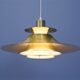 Danish hanging lamp in brass-coated aluminium, 1970s