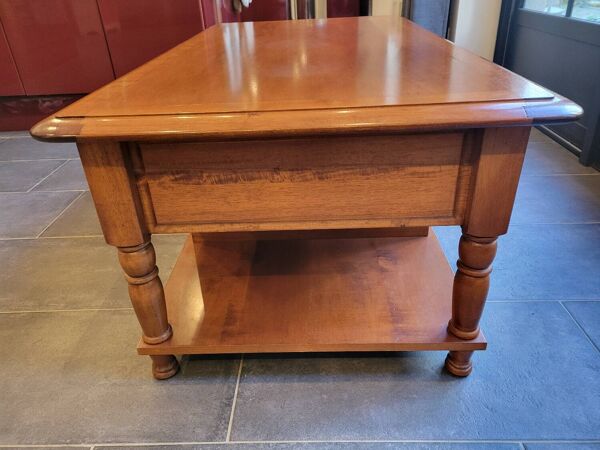 Table basse cocktail en merisier