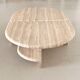Italian midcentury travertine marble coffee table of two pieces, 1970s