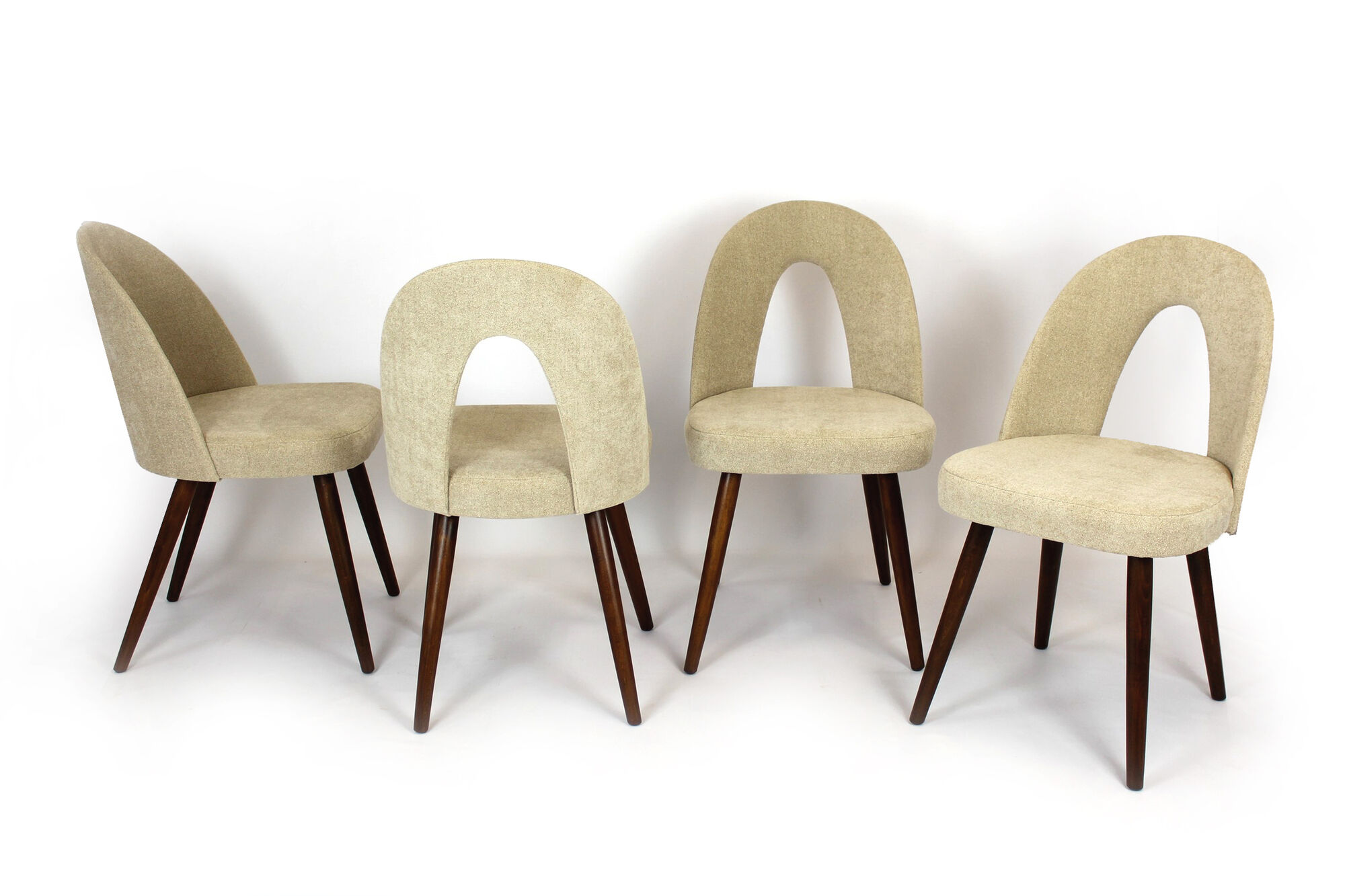 Bouclé Upholstery Dining Chairs by Antonin Suman, 1960s, Set of 8