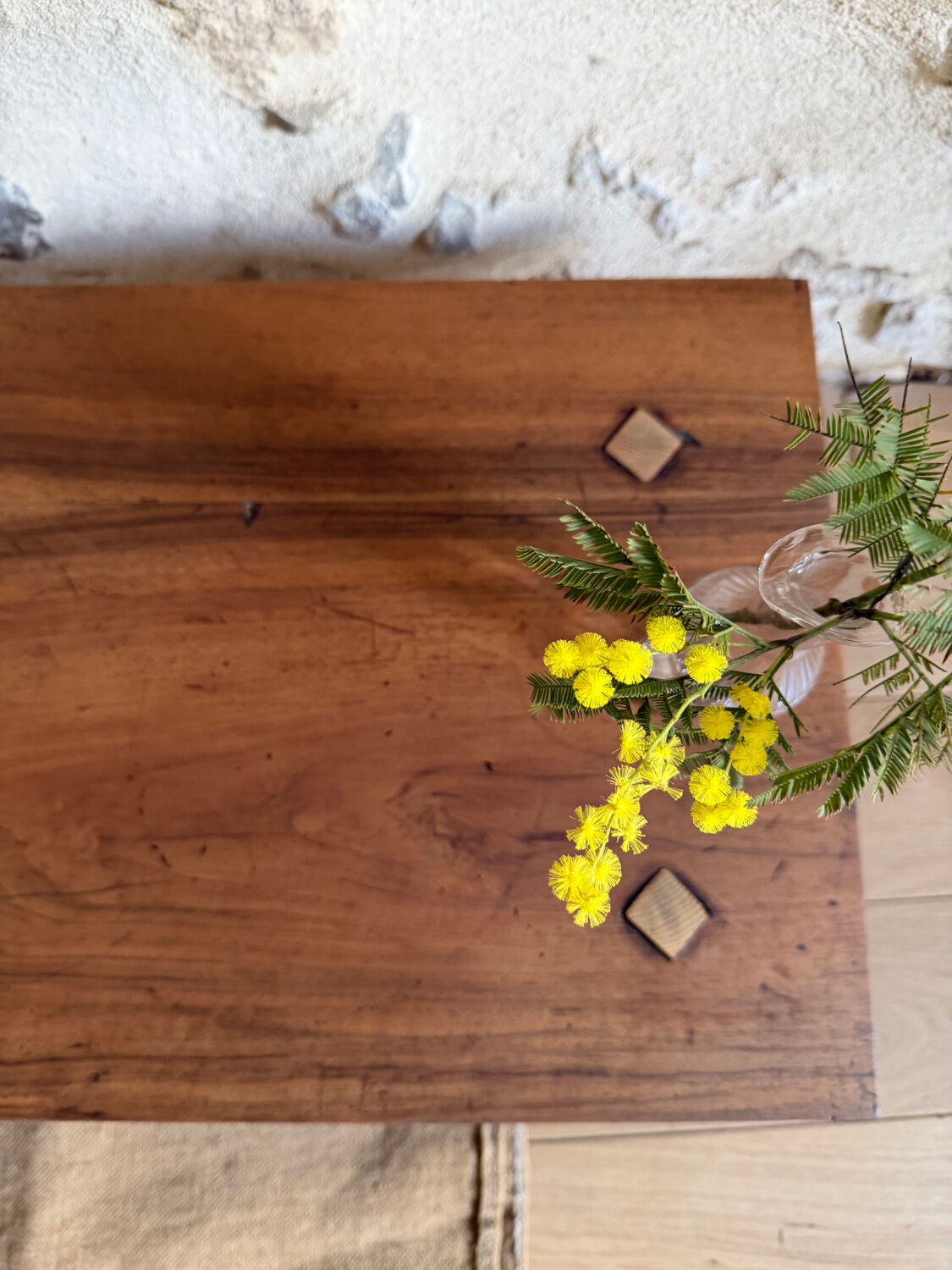 Wooden bedside table