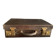 Small black grained leather travel suitcase from the 1920s