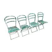 4 metal and wood garden chairs 1930