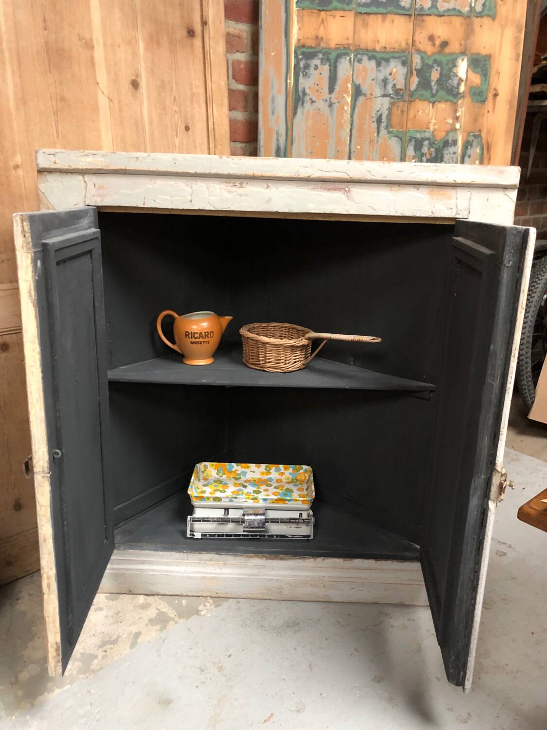 Old weathered corner workshop furniture