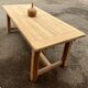 Large renovated antique table made of raw solid oak with 2 extensions, measuring 2.92m.