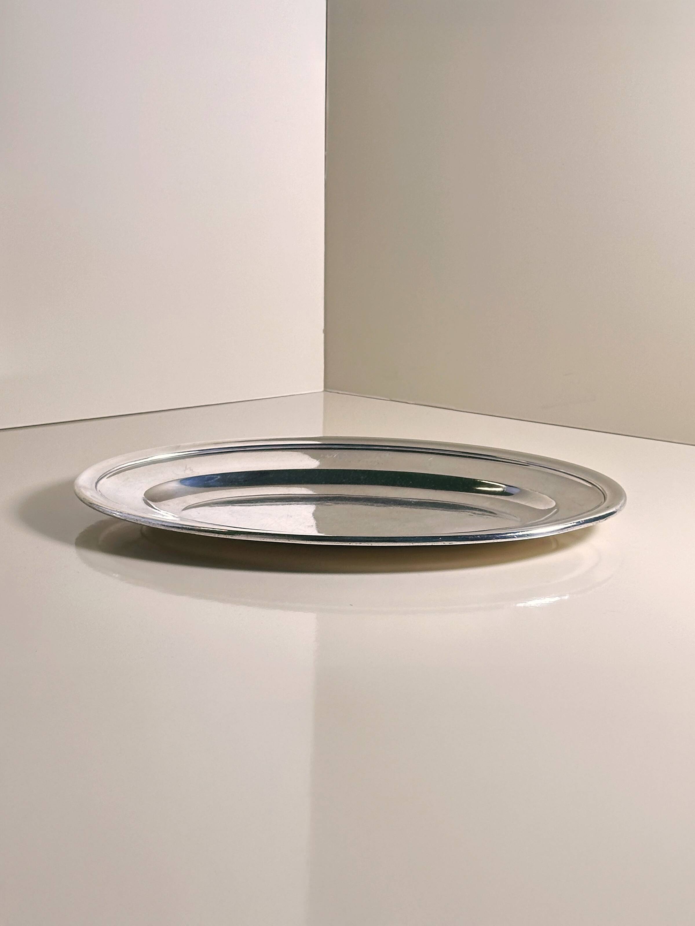 Silver-plated Christofle tray 1930s Grand Hotel du Lac St. Moritz