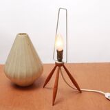 1950s tablelamp in cherrywood and cocoon shape