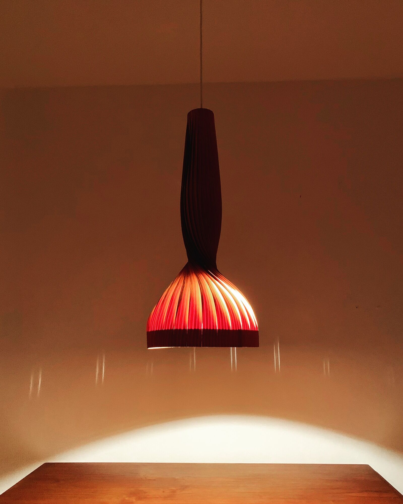 Swedish Mid Century Modern wooden pendant lamp by Hans Agne Jakobsson
